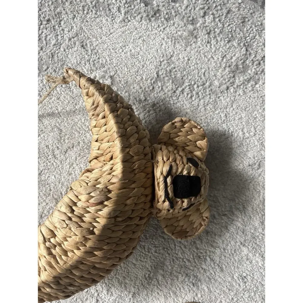 Rattan Hanging Koala Bear Basket Planter Unique Home Decor